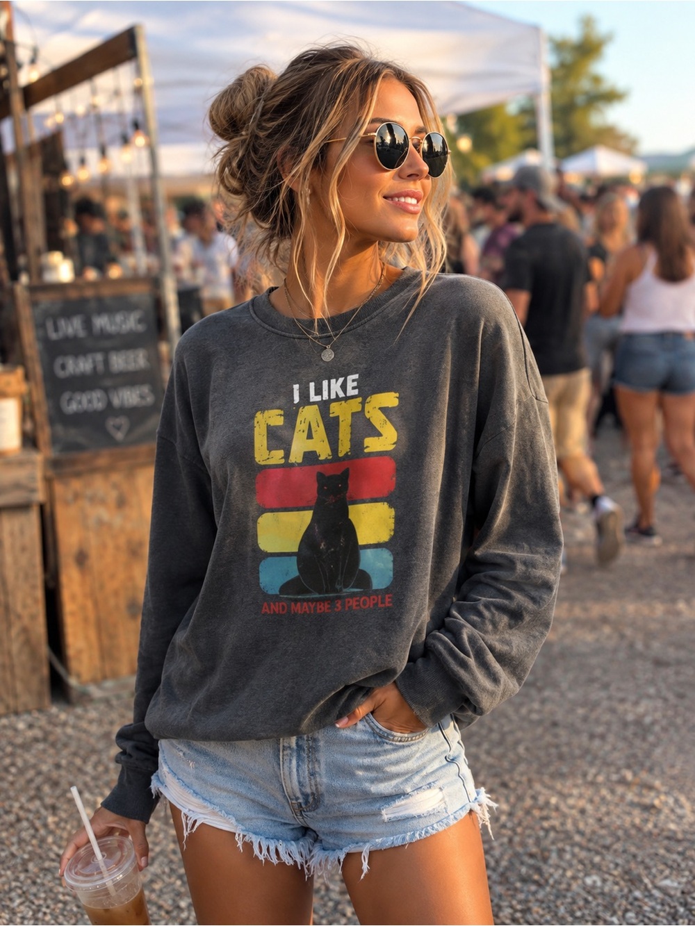 I like cats sweatshirt-Cat sweatshirt